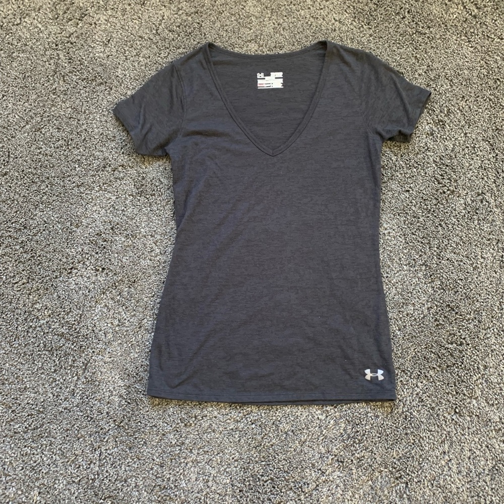 Womens Under Armour Heatgear Black Semi Fitted Tee Size XS